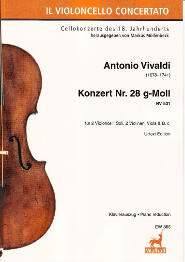 Vivaldi, Antonio (1678–1741): Concerto Nr. 28 sol mineur RV 531 – Réduction pour piano 