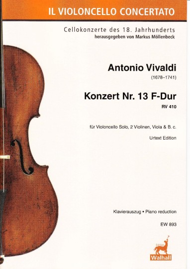 Vivaldi, Antonio (1678–1741): Concerto Nr. 13 Fa majeur  RV 410 - Réduction pour piano 